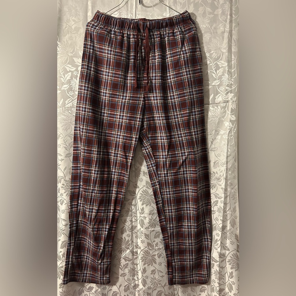 Stafford Men’s Sleep Pants Small Red Plaid Lounge Pajama Bottoms.
